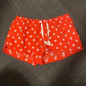Old Navy Red and Floral Pajama Shorts